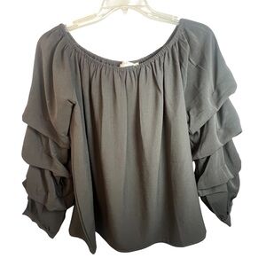 Patrizia Luca Black Off the Shoulder Ladies Top-Size Medium